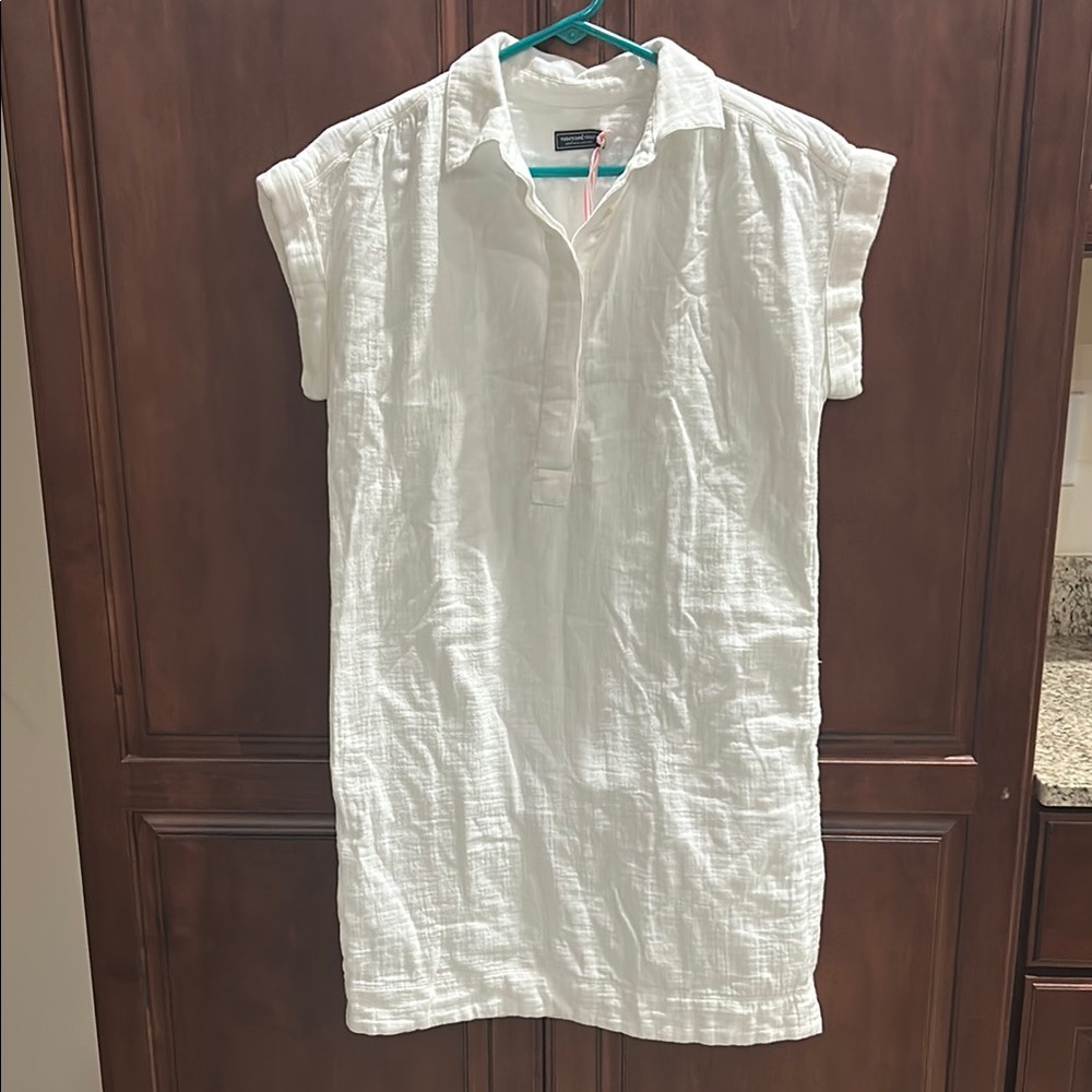 Vineyard Vines Crisp White Gauze Shirt Dress